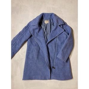 Loft Petites Periwinkle Wool Moto Peacoat